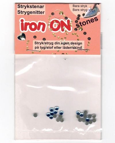 iron on krystal, lys blå