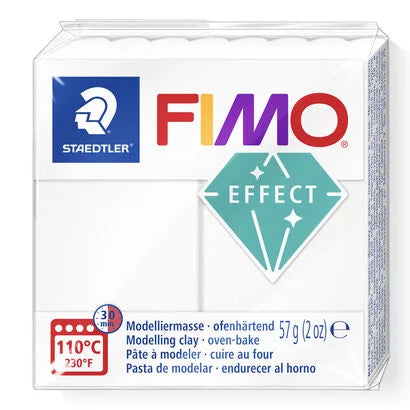 Fimo effect transparent hvid  57 gr.