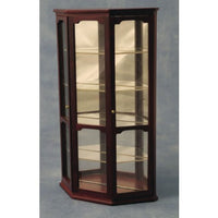 Mahogany display cabinet w/ mirrored back wall + double doors