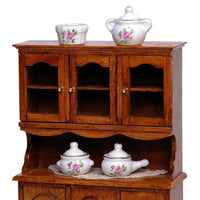 Porcelain set, Rose decor 4 pieces. (Kitchen cabinet no. 40070) not included.