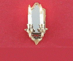 Væglampe Nostalgie spejl m/ 2 lys antik