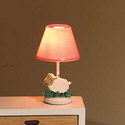 Bordlampe ( børneværelse ) m/lam og rosa skærm