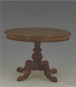 Spisebord, rundt brunt