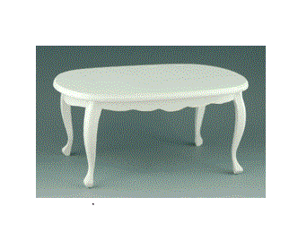 Spisebord oval, hvid