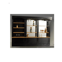 Bar, sortmalet m/ spejl + ophæng til glas