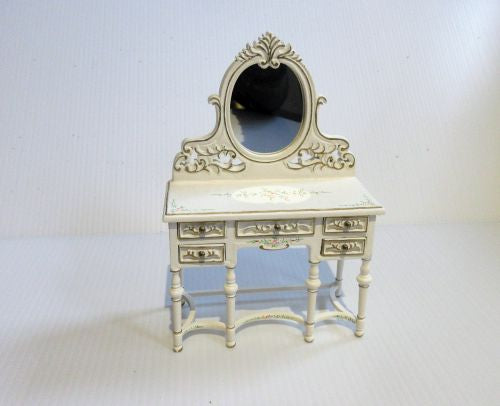 Toiletmøbel Louis XVI -elfenbensfarvet / guld