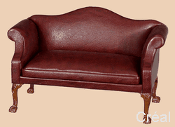 Sofa rødbrun læder