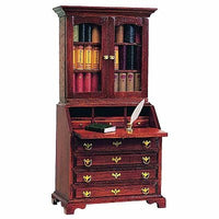 Chippendale Secretary top w. 2 doors, real glass KIT incl. books not included