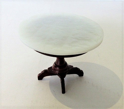 Cafe bord m/ mahogny understel og acrylplade