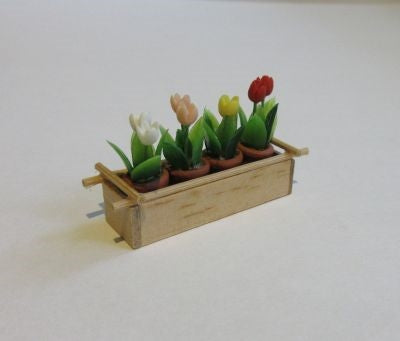 Træboks m/ 4 tulipan pt.