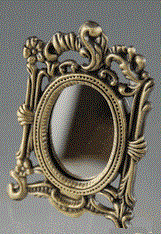 Spejl, antik messing