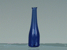 Glasflaske, blå