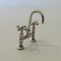 Antique silver-plated mixer tap