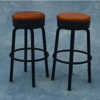 Barstole 2 stk., sort metal