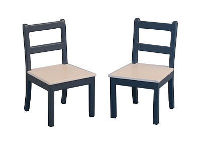 Spisebordstole blå/fyr 2 stk.