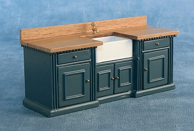 Køkkenbord m/ vask blå