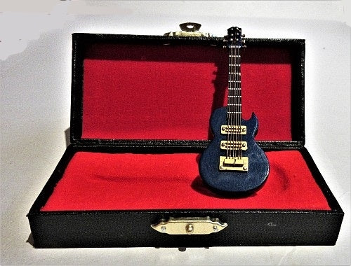 Blå Gibson guitar i box
