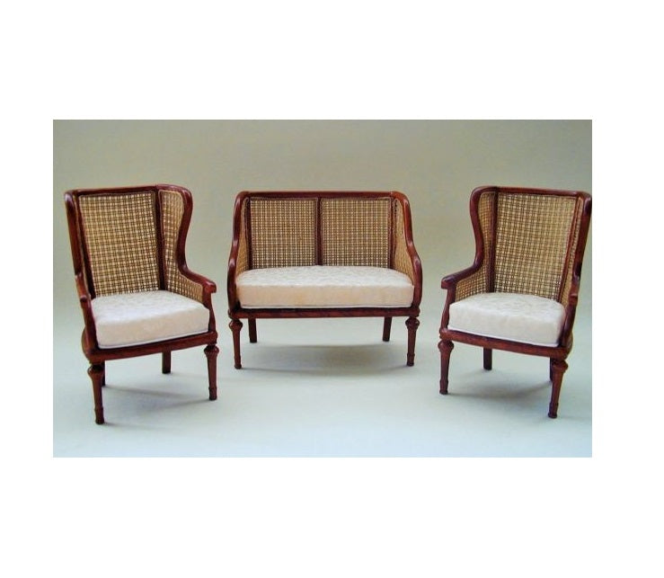 Sofa + 2 stole  ( 3 dele) rørflet