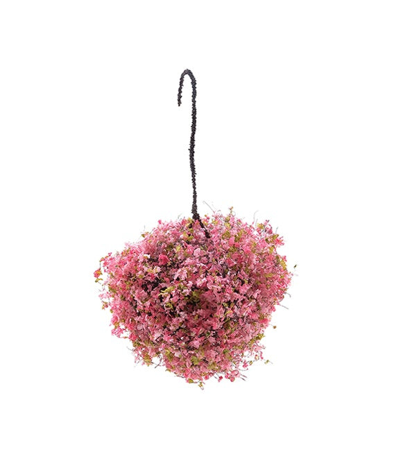 Hæng. kurv m/pink-fuchia blomster