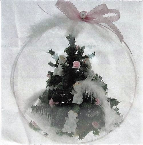 Christmas_ball med ( juletræ, fjer  m/ engle ) KIT