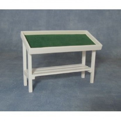Display bord, hvidlakeret m/ grønt filt