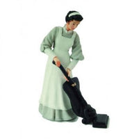 Maid with vacuum cleaner, made of resin