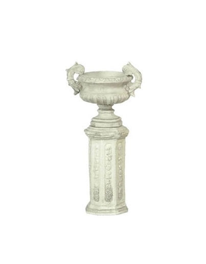 Pidestal med urne grå