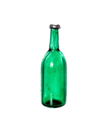Klar flaske, grøn, aftagelig prop