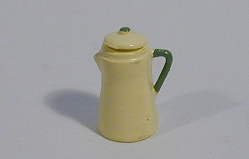 Kaffekande, emaljeret metal, gul/grøn