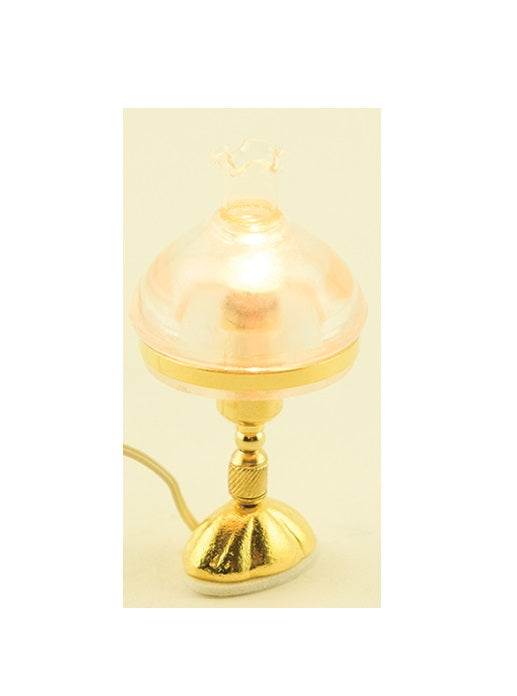 Victoriansk bordlampe m/ glasskærm