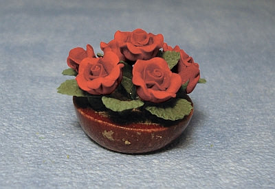 Keramikskål m/ røde roser