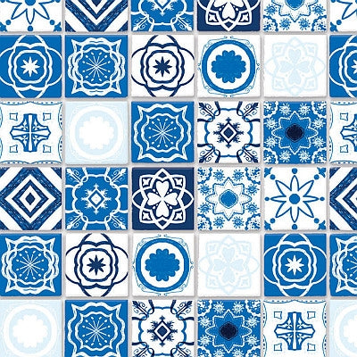 Præget Mediterranean fliser blå, Præget karton